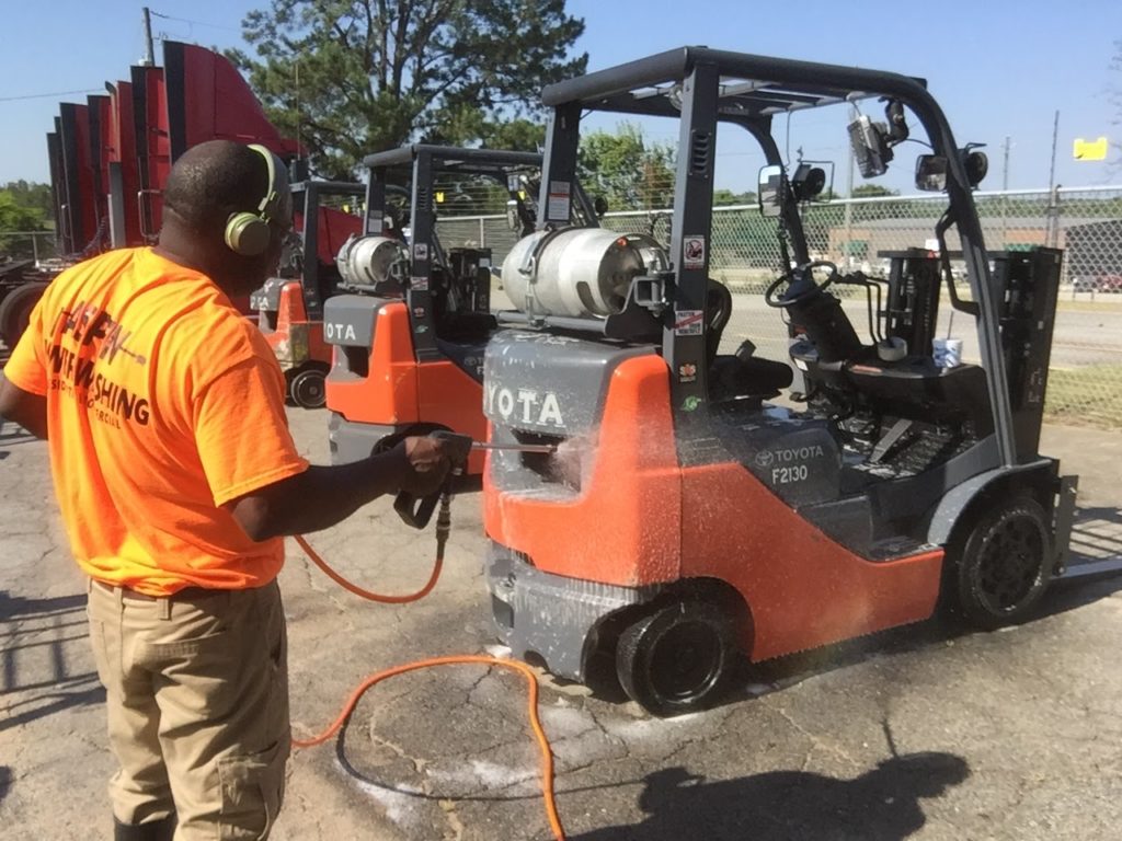 Pressure Washing Forklifts